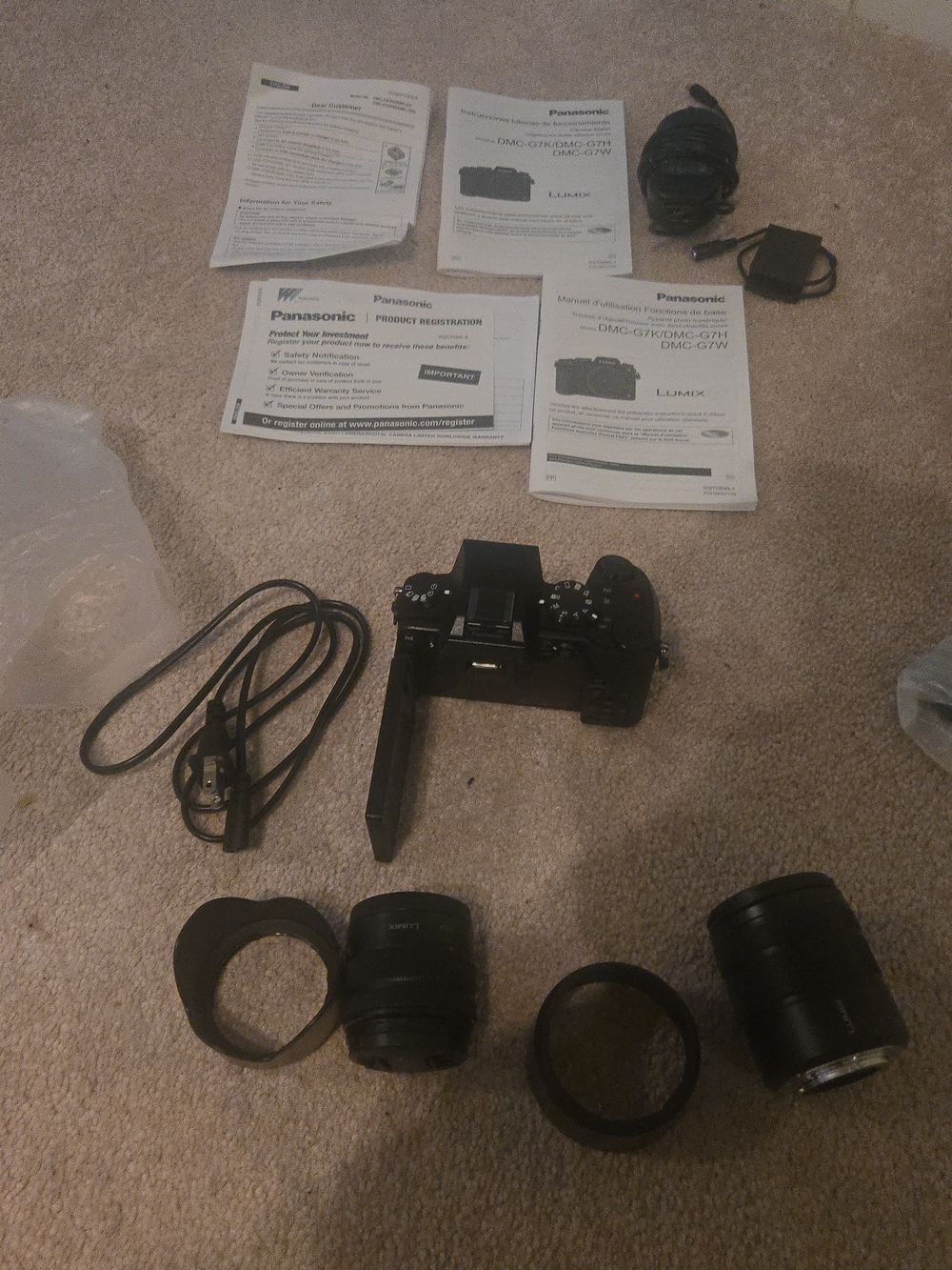 Panasonic Lumix Black Mirrorless Camera with Lenses